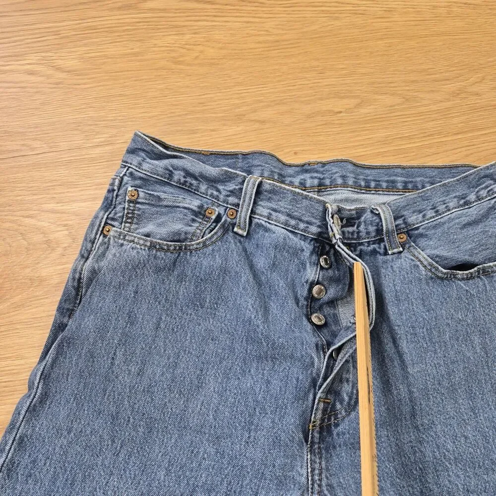 Levi’s 501 Jeans Mens 34x32 Button Fly Medium Wash Cowboy Stretch Denim Pants